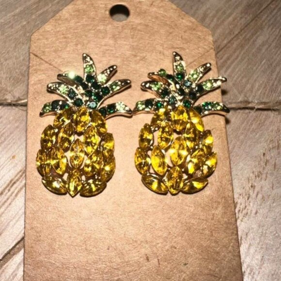Pineapple Stud Earrings For Women's Summer Beach Accessories - Picture 3 of 7